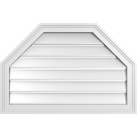 Ekena Millwork Octagonal Top Surface Mount PVC Gable Vent w/ 2"W x 1-1/2"P Brickmould Frame, 30"W x 20"H GVPOT30X2002SF